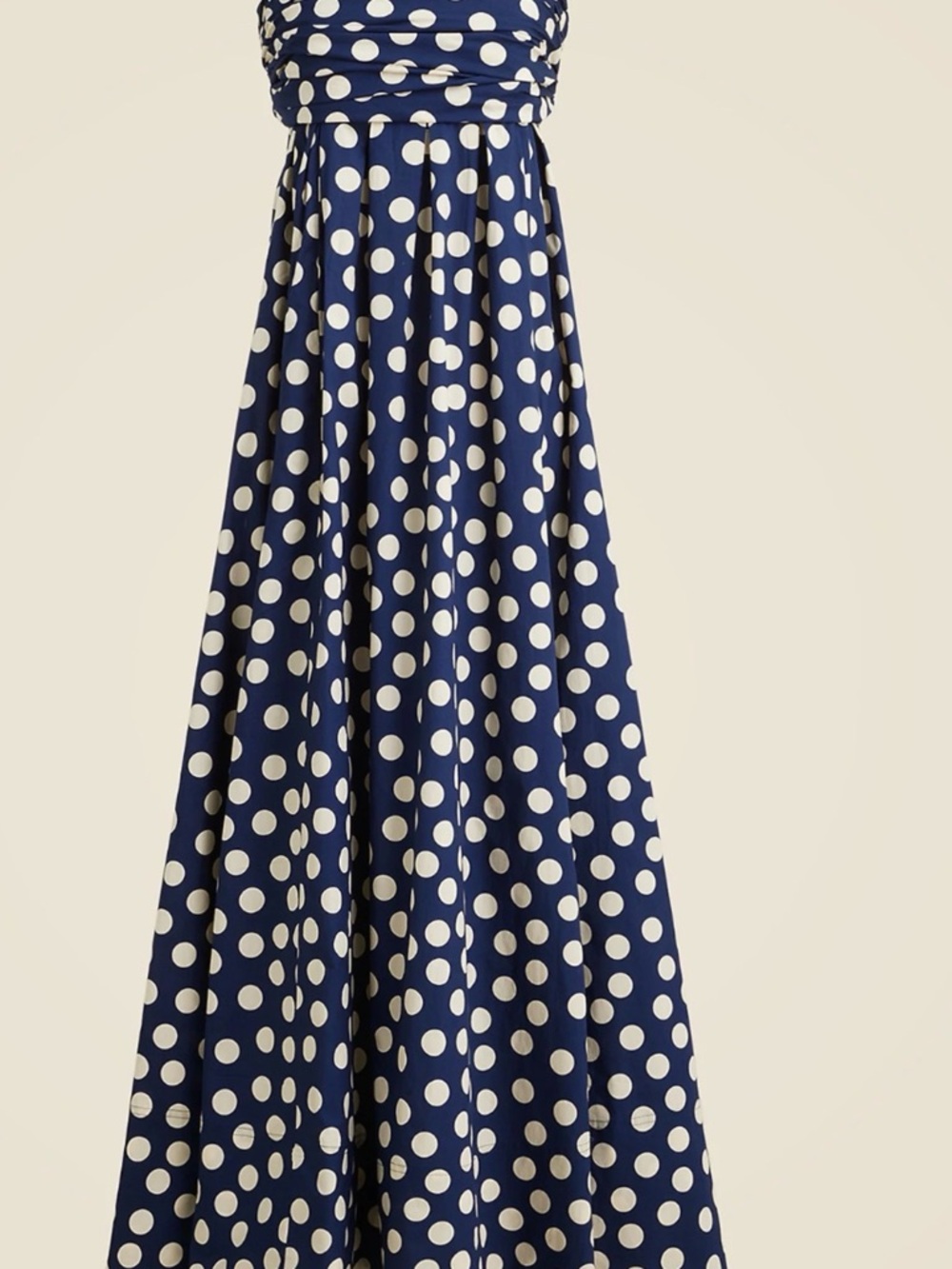 J. Crew Navy Strapless Polka Dot Maxi Dress - Picture 2 of 5